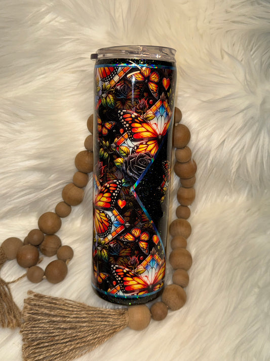 Butterfly Stained Glass Tumbler