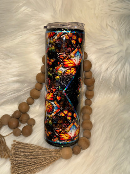 Butterfly Stained Glass Tumbler