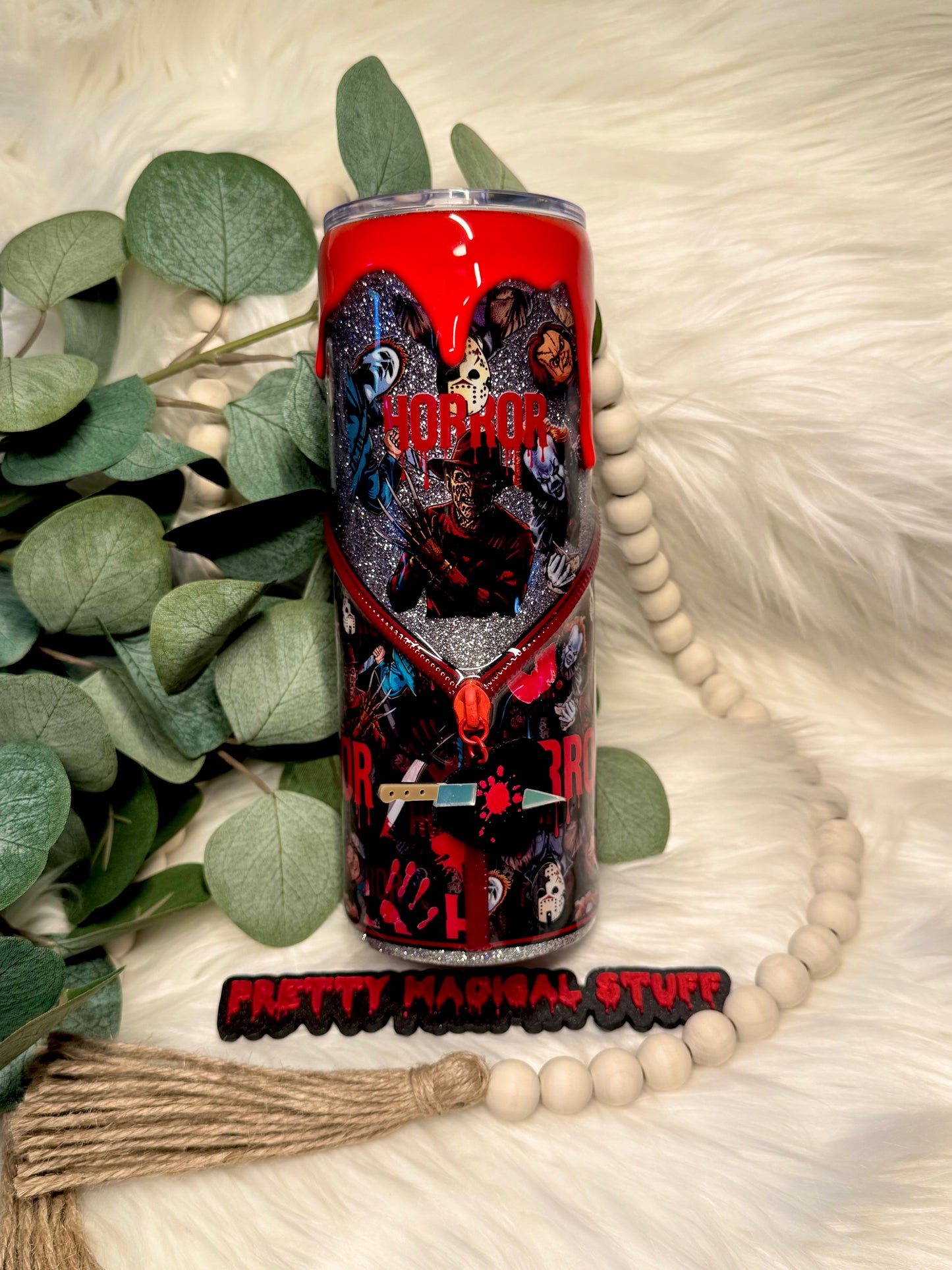 Horror Men Zipper Tumbler