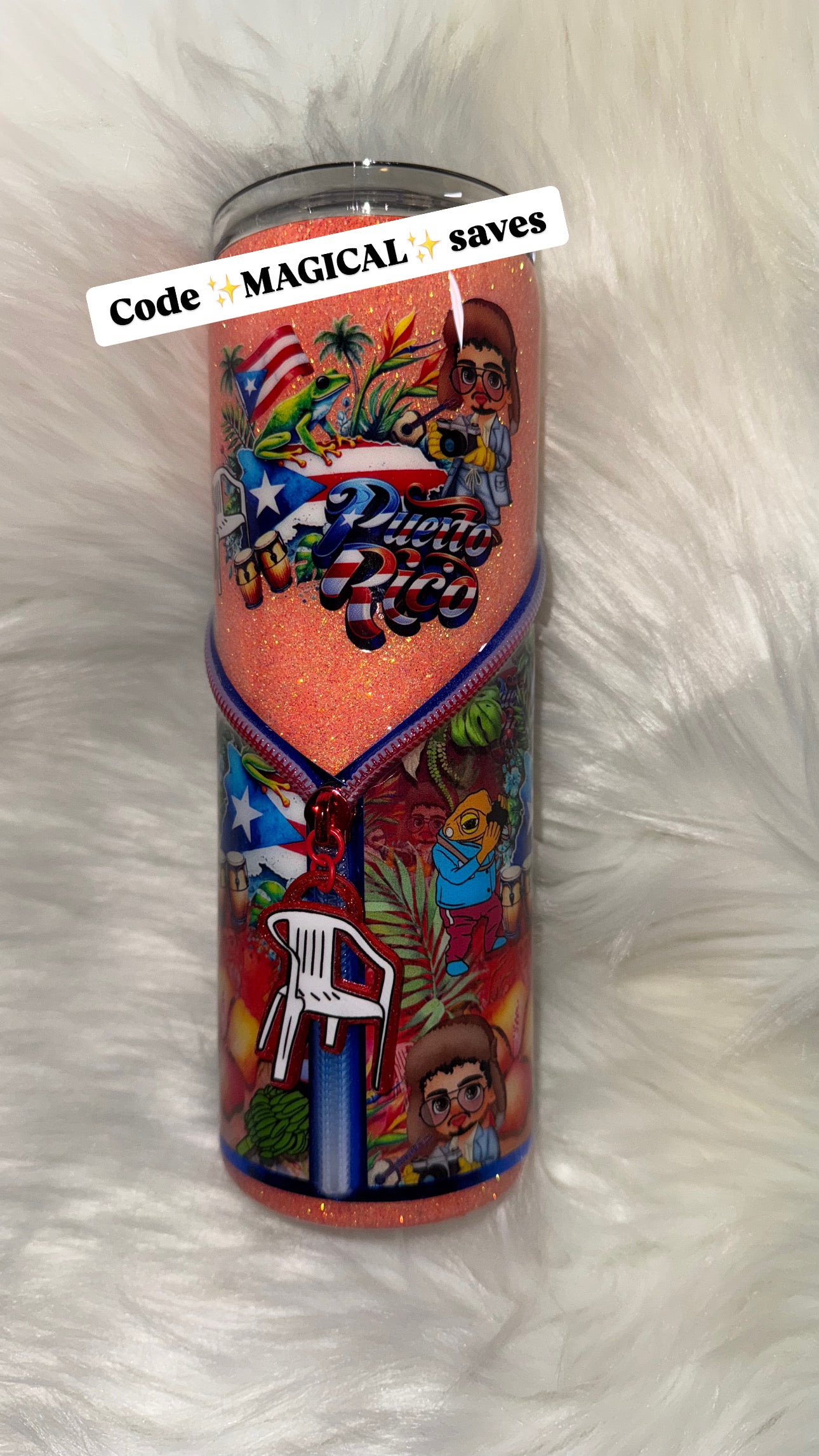Bad Bunny Zipper Tumbler