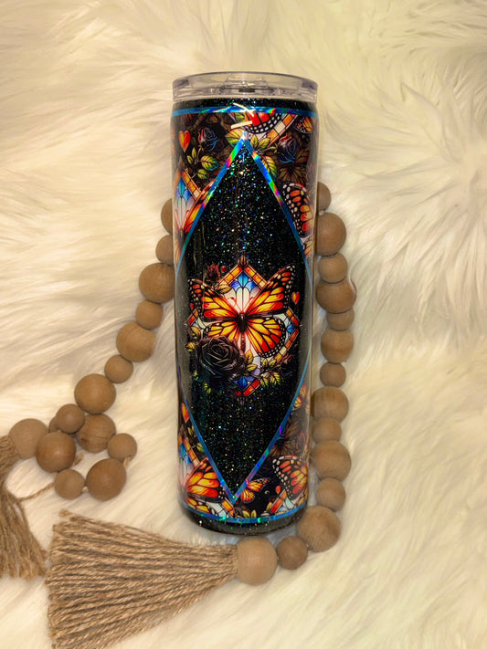 Butterfly Stained Glass Tumbler