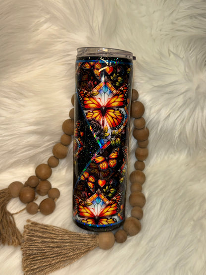 Butterfly Stained Glass Tumbler