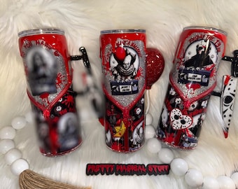 Horror Popcorn Snowglobe Tumbler