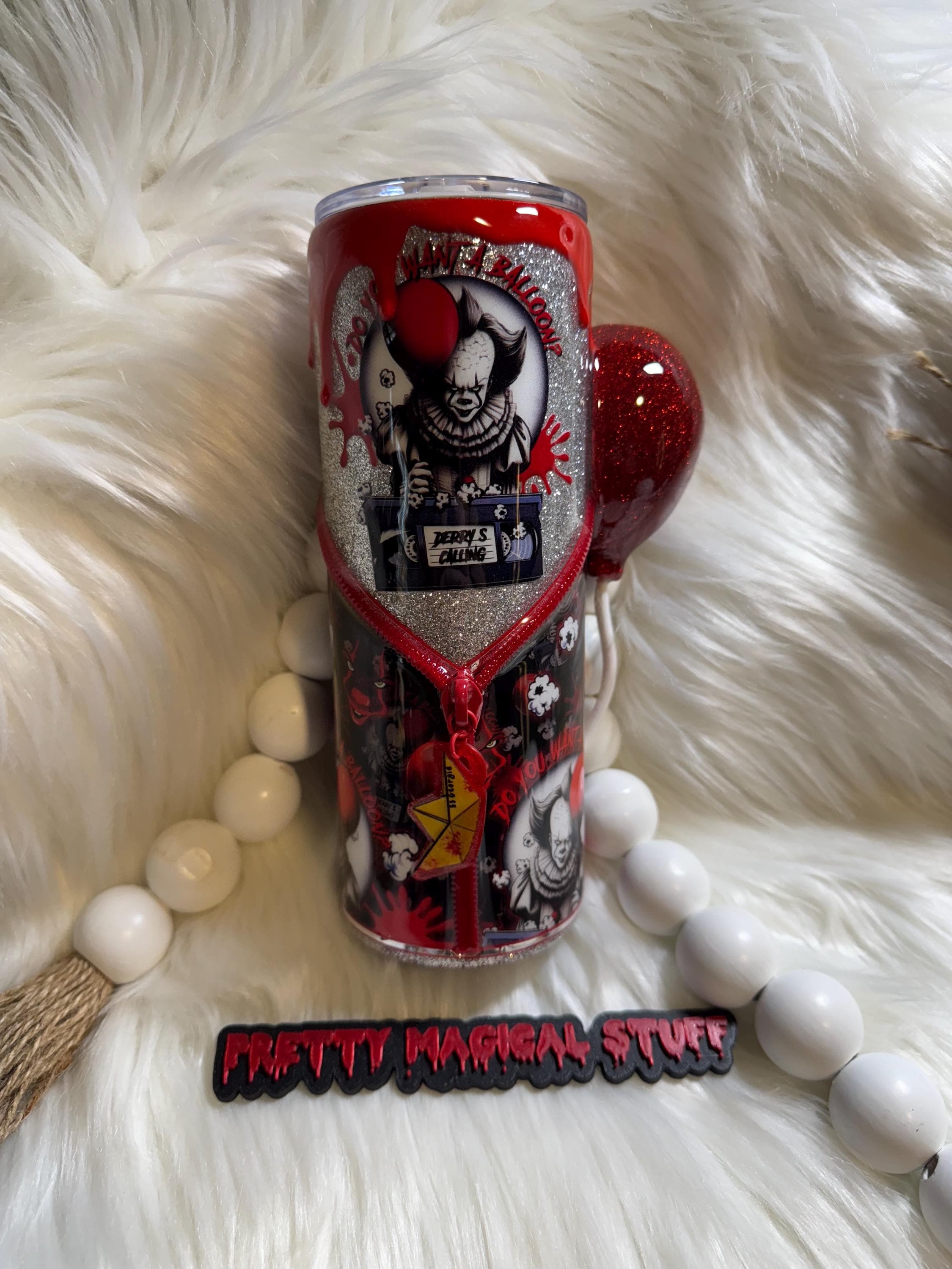 Horror Popcorn Snowglobe Tumbler