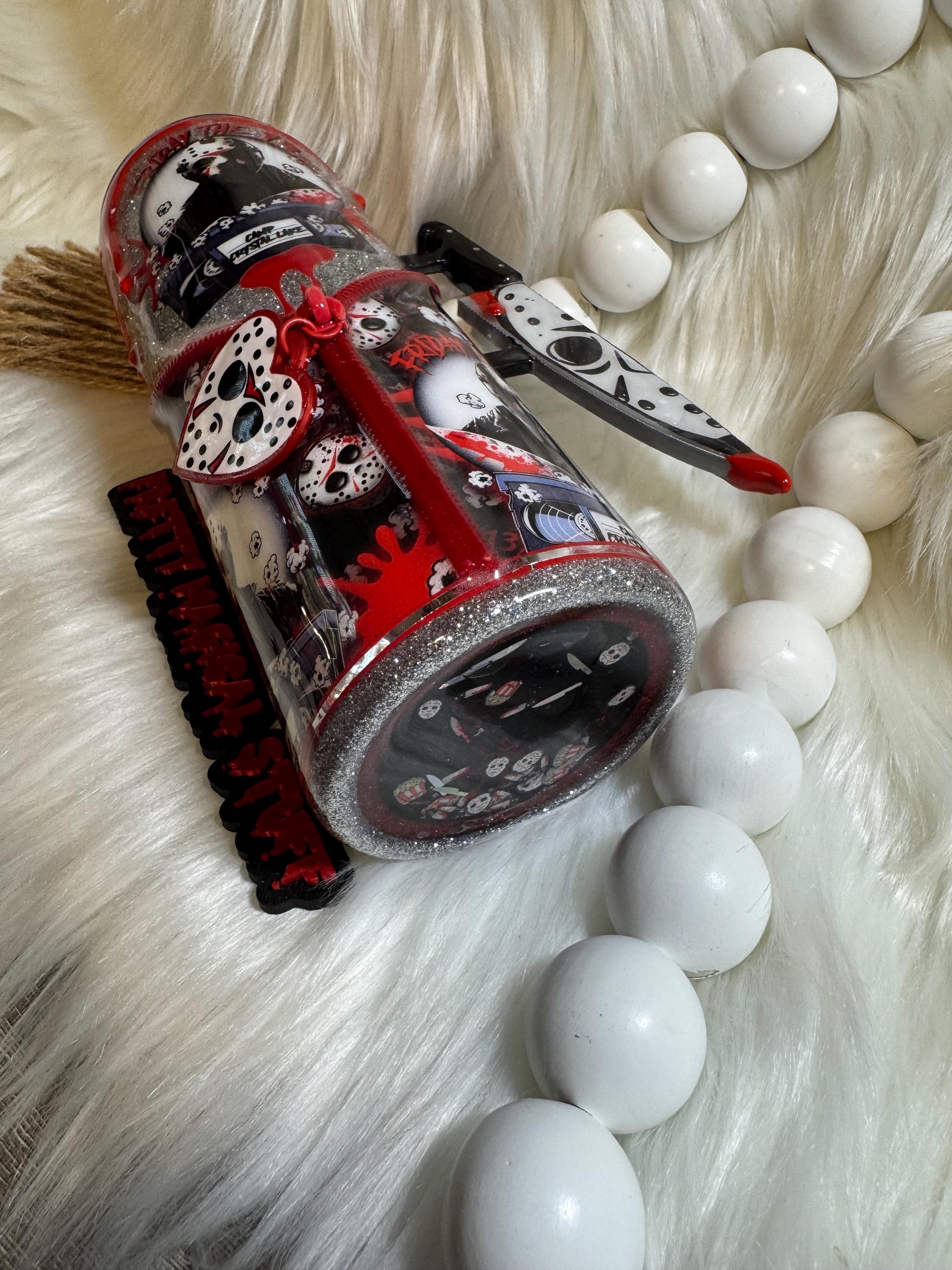 Horror Popcorn Snowglobe Tumbler