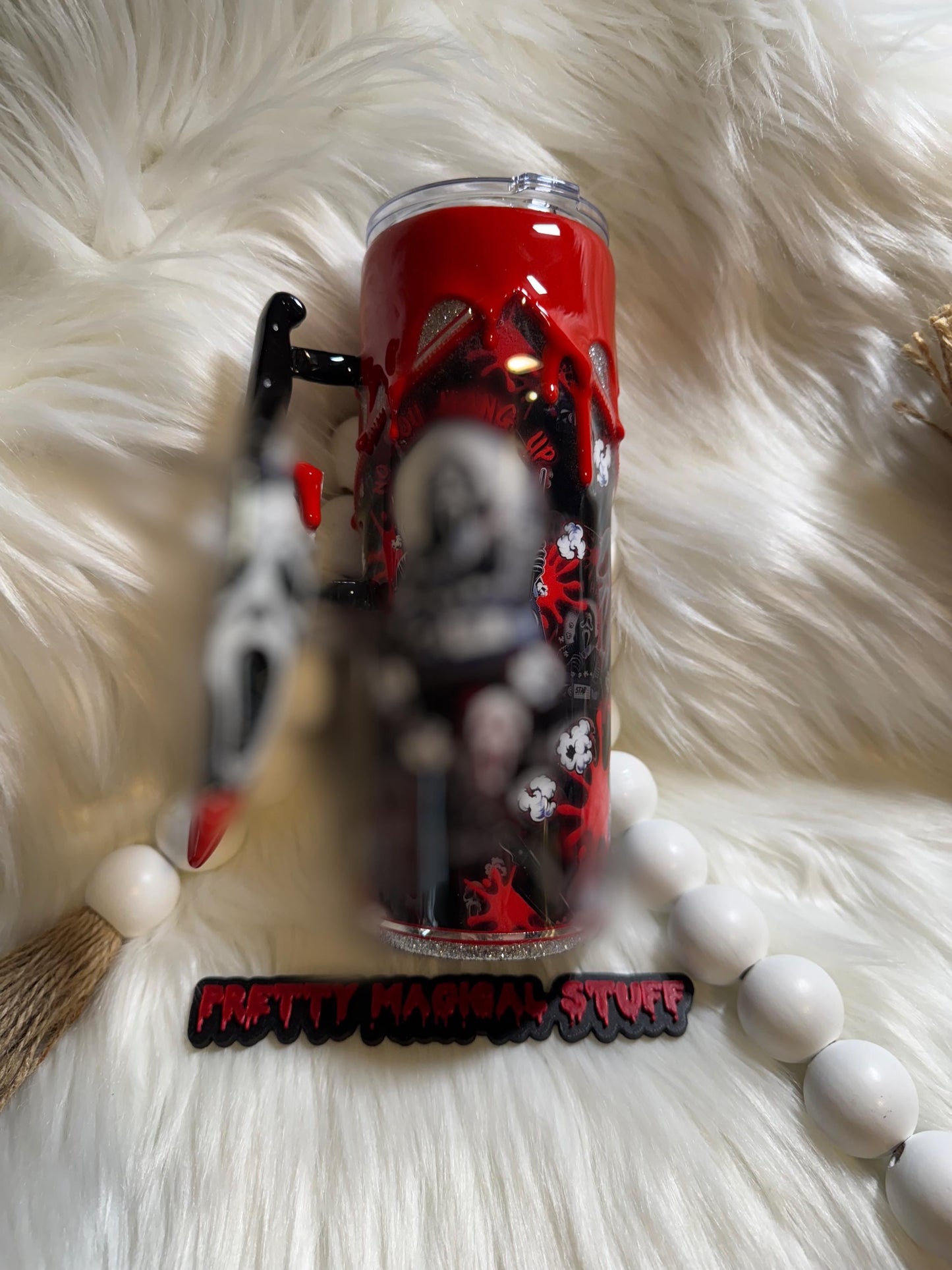 Horror Popcorn Snowglobe Tumbler