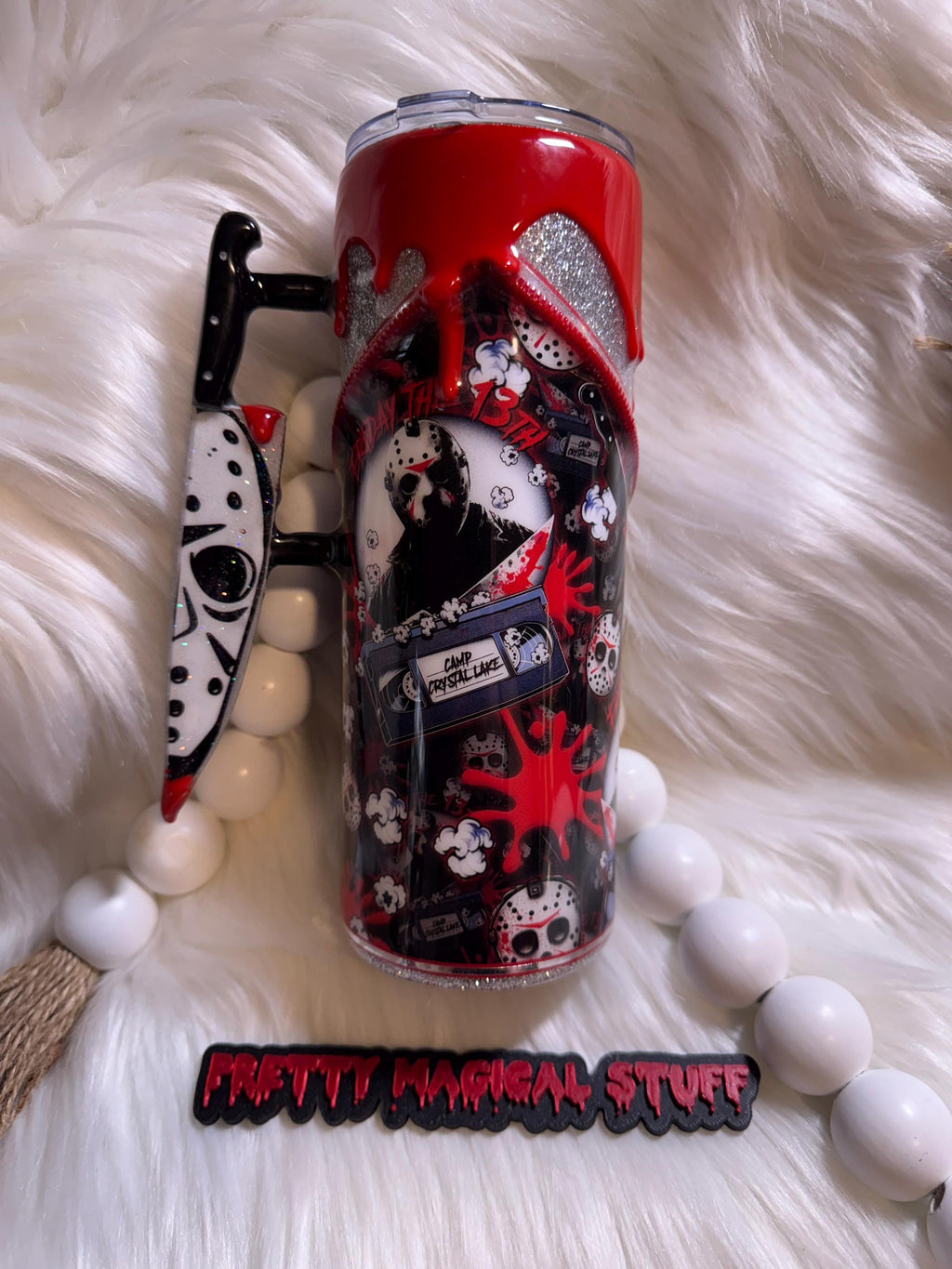 Horror Popcorn Snowglobe Tumbler