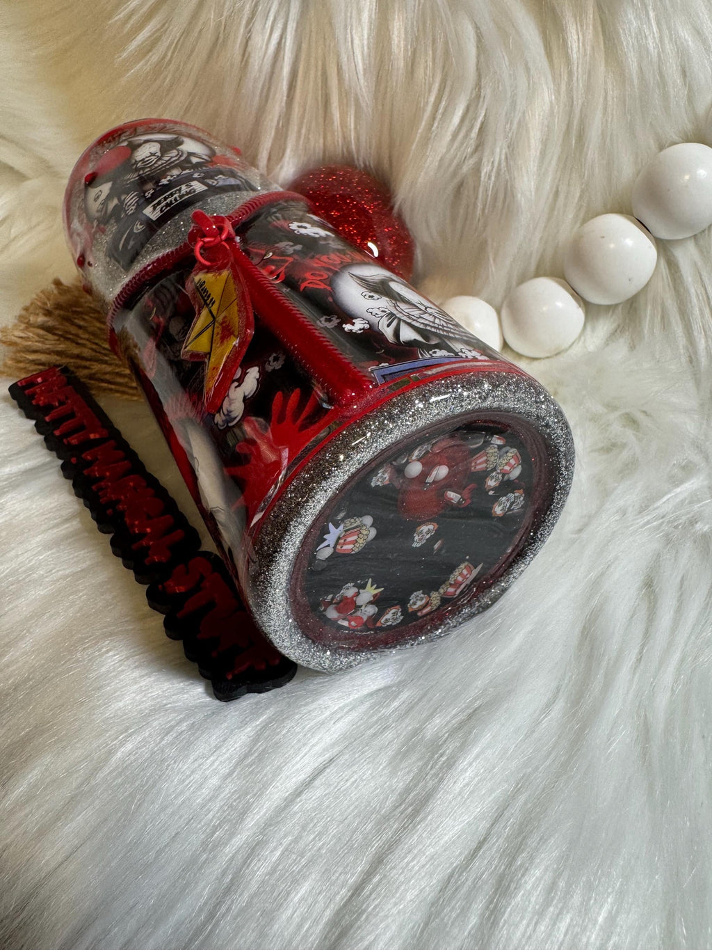 Horror Popcorn Snowglobe Tumbler