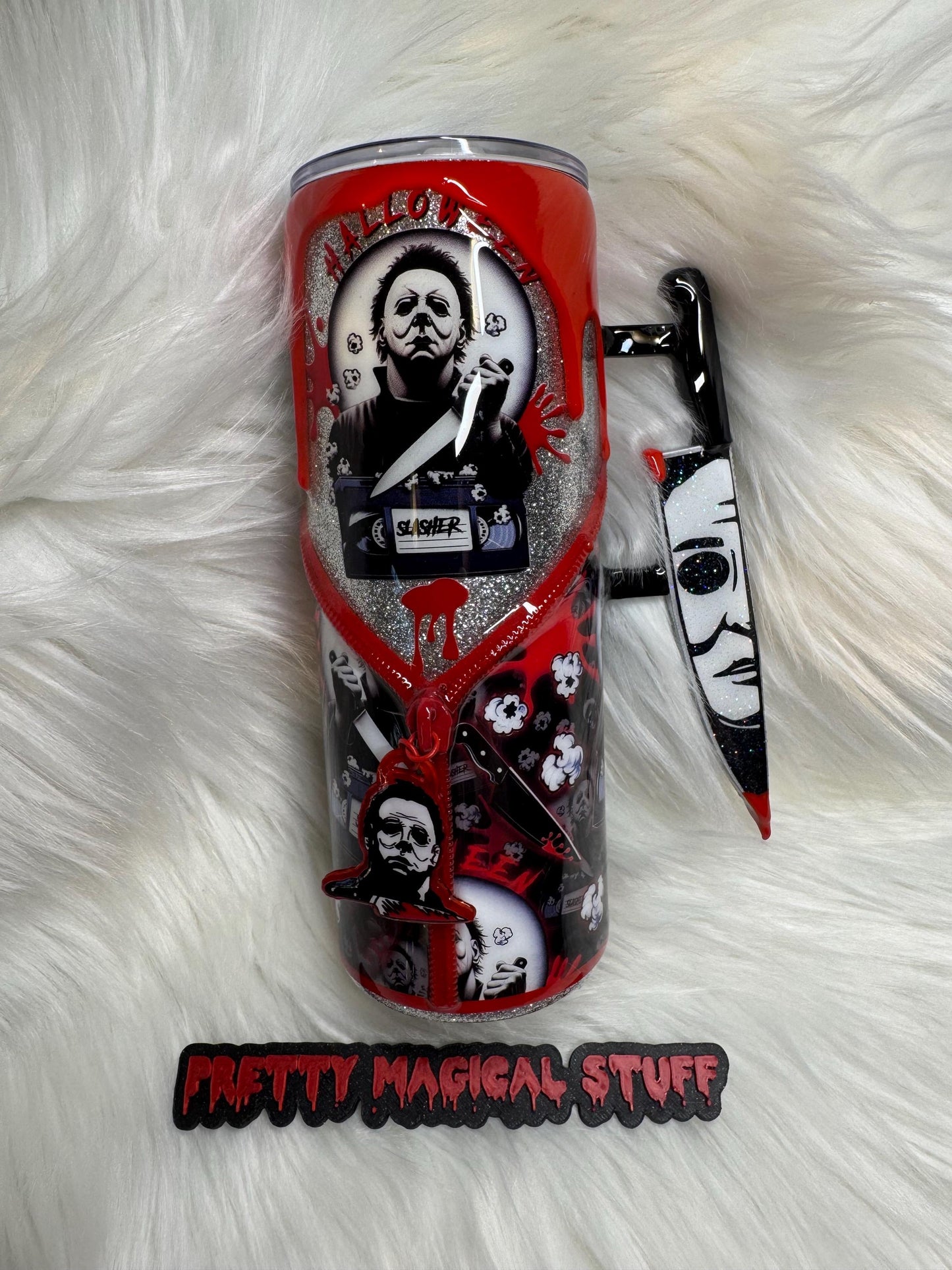 Horror Popcorn Snowglobe Tumbler