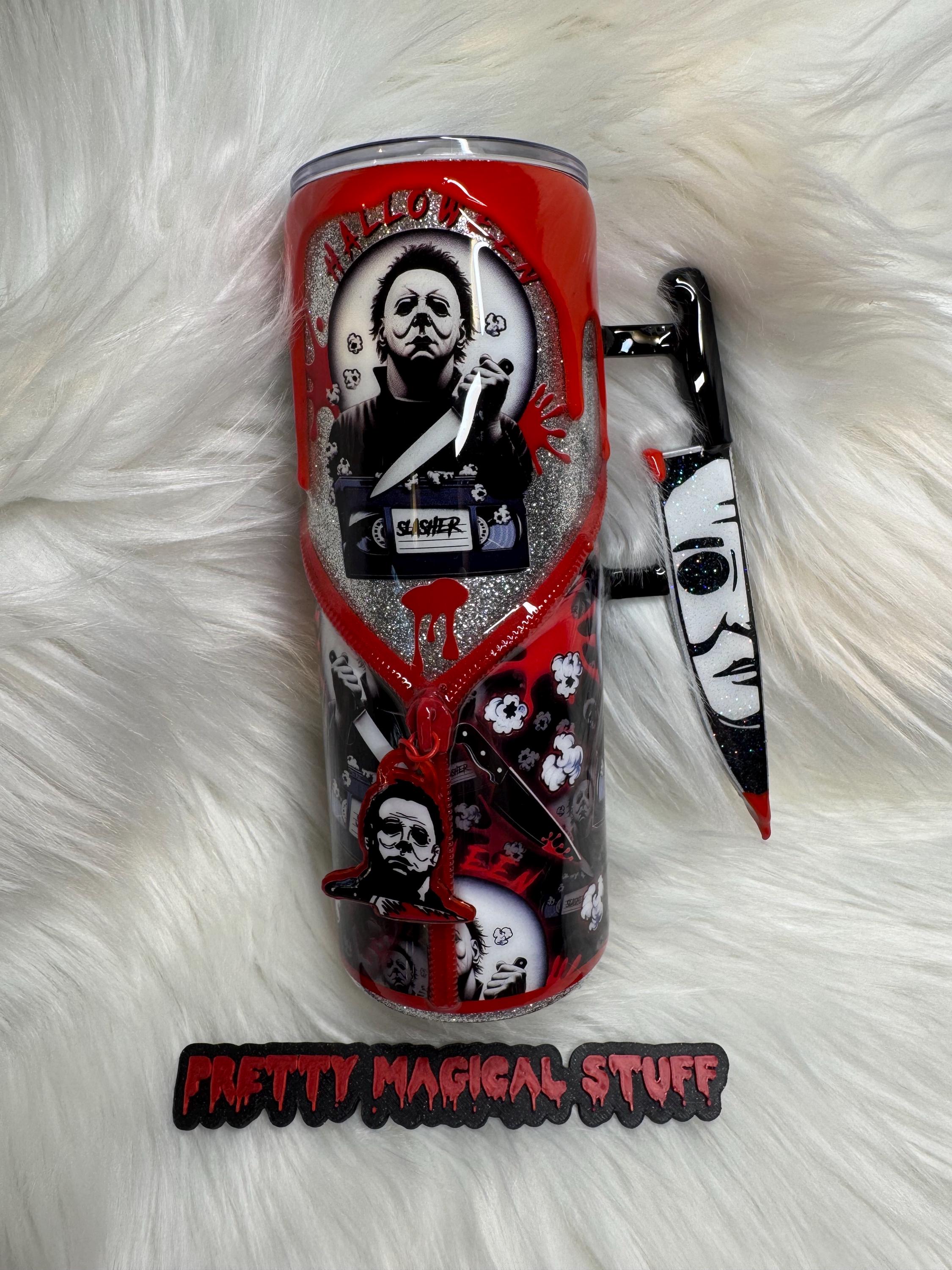 Horror Popcorn Snowglobe Tumbler